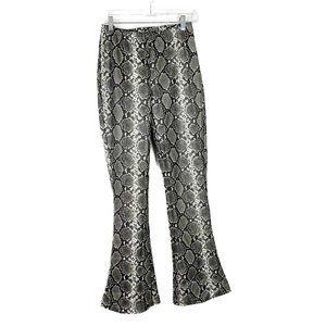 ASOS Design Faux Leather Flare Pants in Snake Print Concert Size 4 EUC T2558